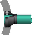 Simulation of Press-Seal PSX: Direct-Drive, a mechanical connector, providing a watertight seal between a pipe and manhole.