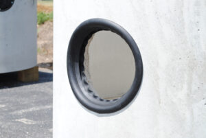 Press-Seal Kwik Seal installed on manhole.
