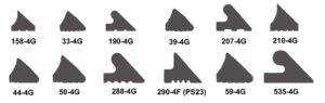 List of 4G and 4F profile gaskets offered by Press-Seal.