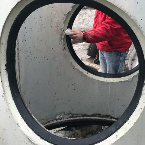 Econoseal manhole gasket with mandrel removed